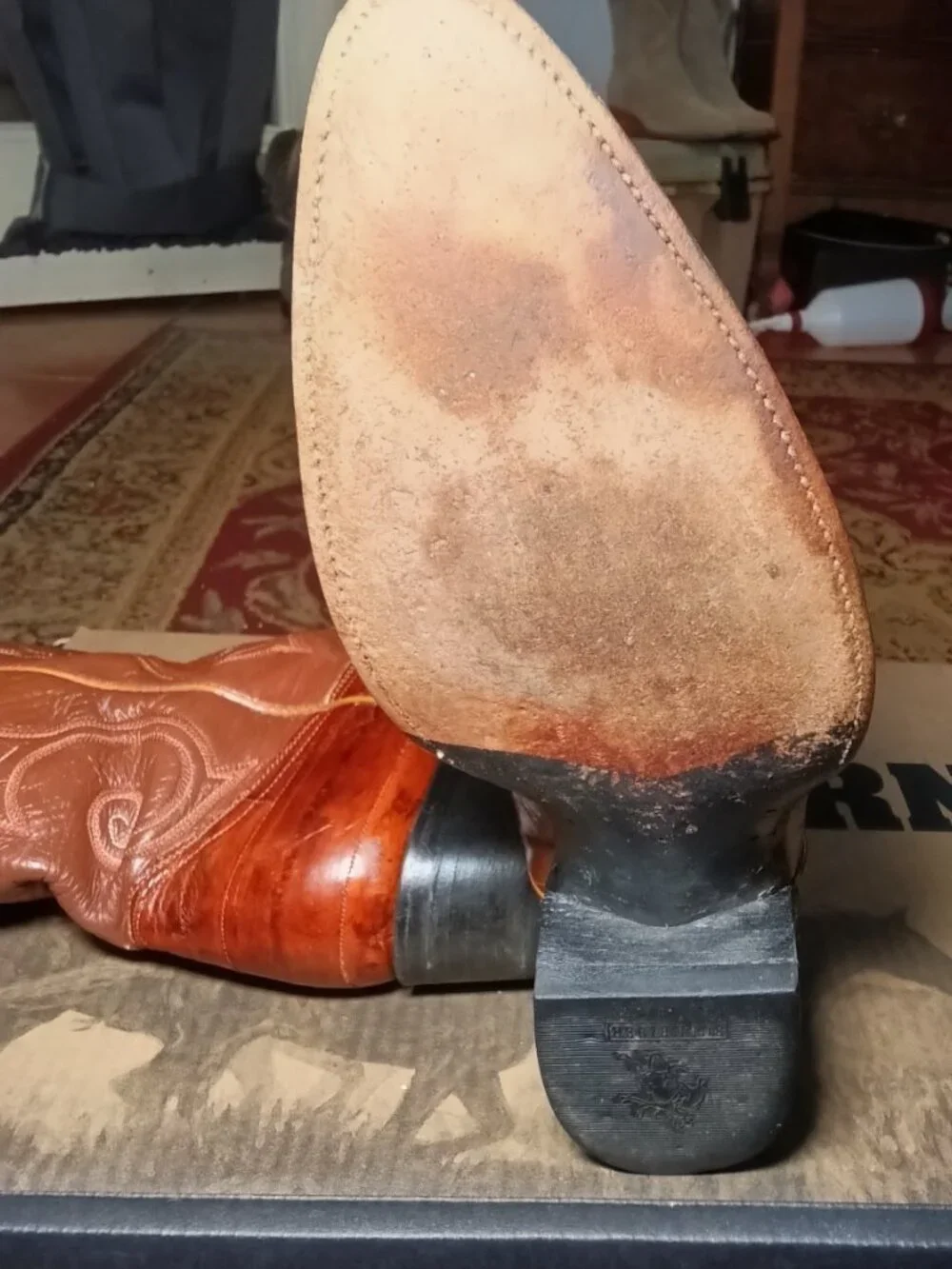 Vintage Exotic Eel Skin Cowboy Boots, Unbranded, Size 10 1/2